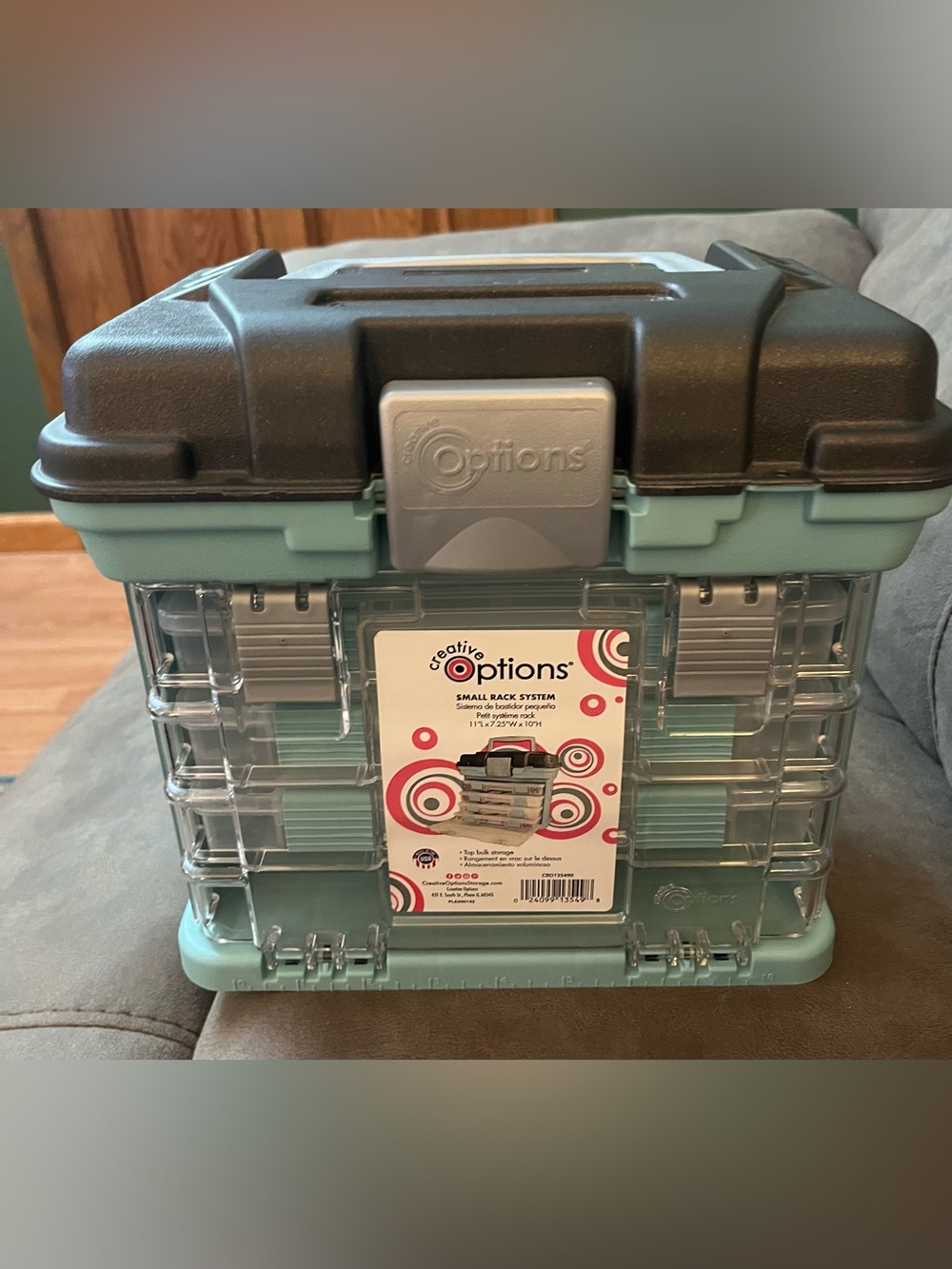 Creative Options Teal and Gray Small Rack Storage Organizer missing 1 box